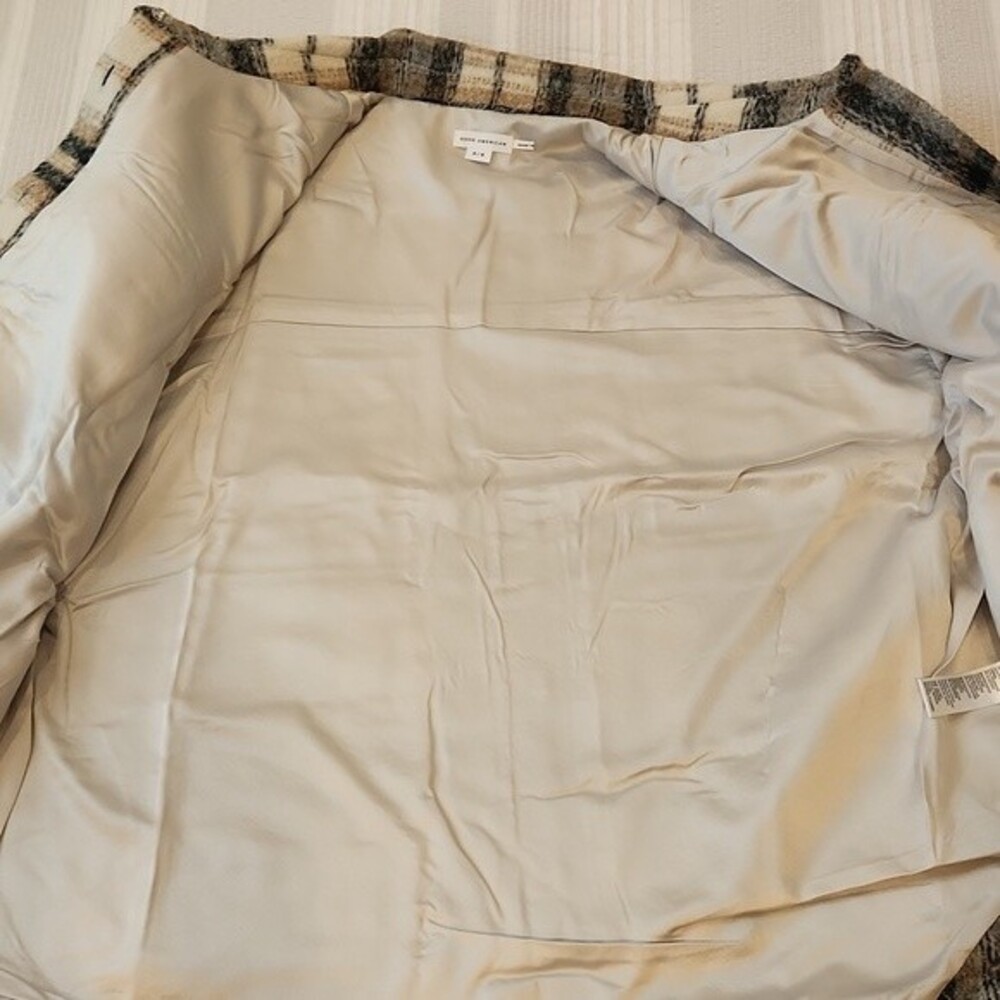 Good American Oversized Plaid Shacket in Neutral size 5/6- US size XXL/XXXL - Picture 15 of 16